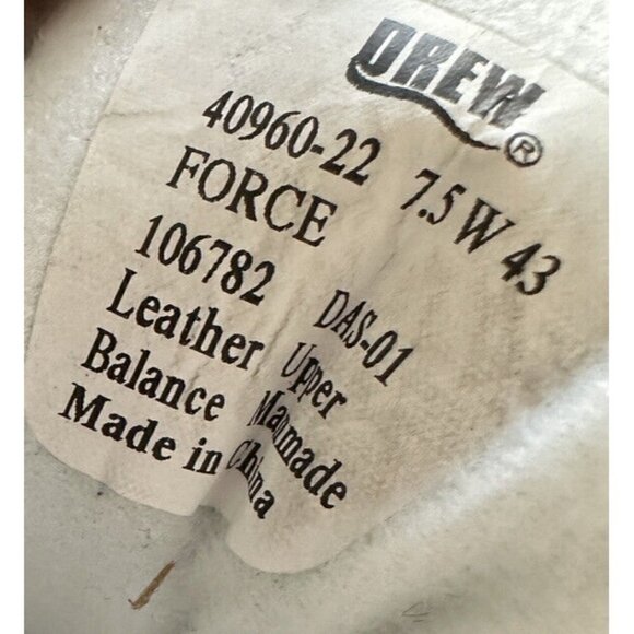 Drew Mens Force‎ White Leather Comfort Sneaker Size 7.5 Wide New 40960-22 main image 8
